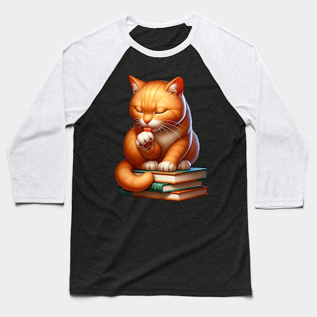 A Library Cat! Baseball T-Shirt by From the House On Joy Street
